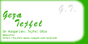 geza tejfel business card